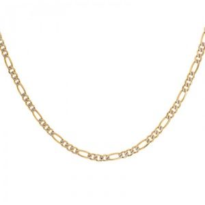 14K Yellow Gold Diamond Cut Figaro Link 24" Chain